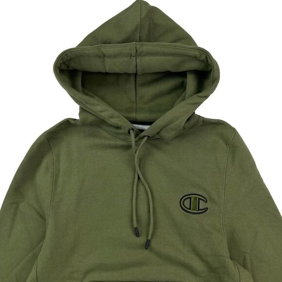 New Champion Men Olive Hood Super Fleece Activewear Pullover Long Sleeve US XS - Picture 3 of 9